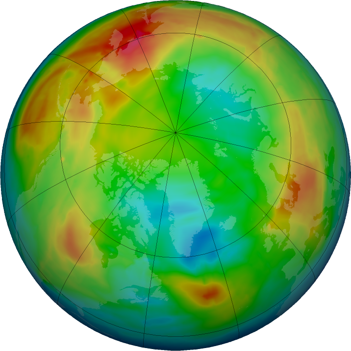 Arctic ozone map for 16 January 2016